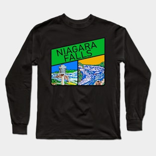 Niagara Falls Travel Decal Long Sleeve T-Shirt